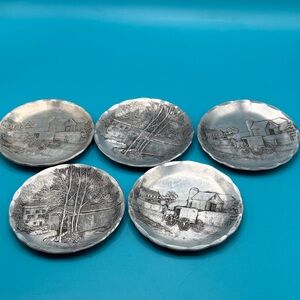 Vintage Wendell August Forge Hand Hammered Aluminum Coasters
